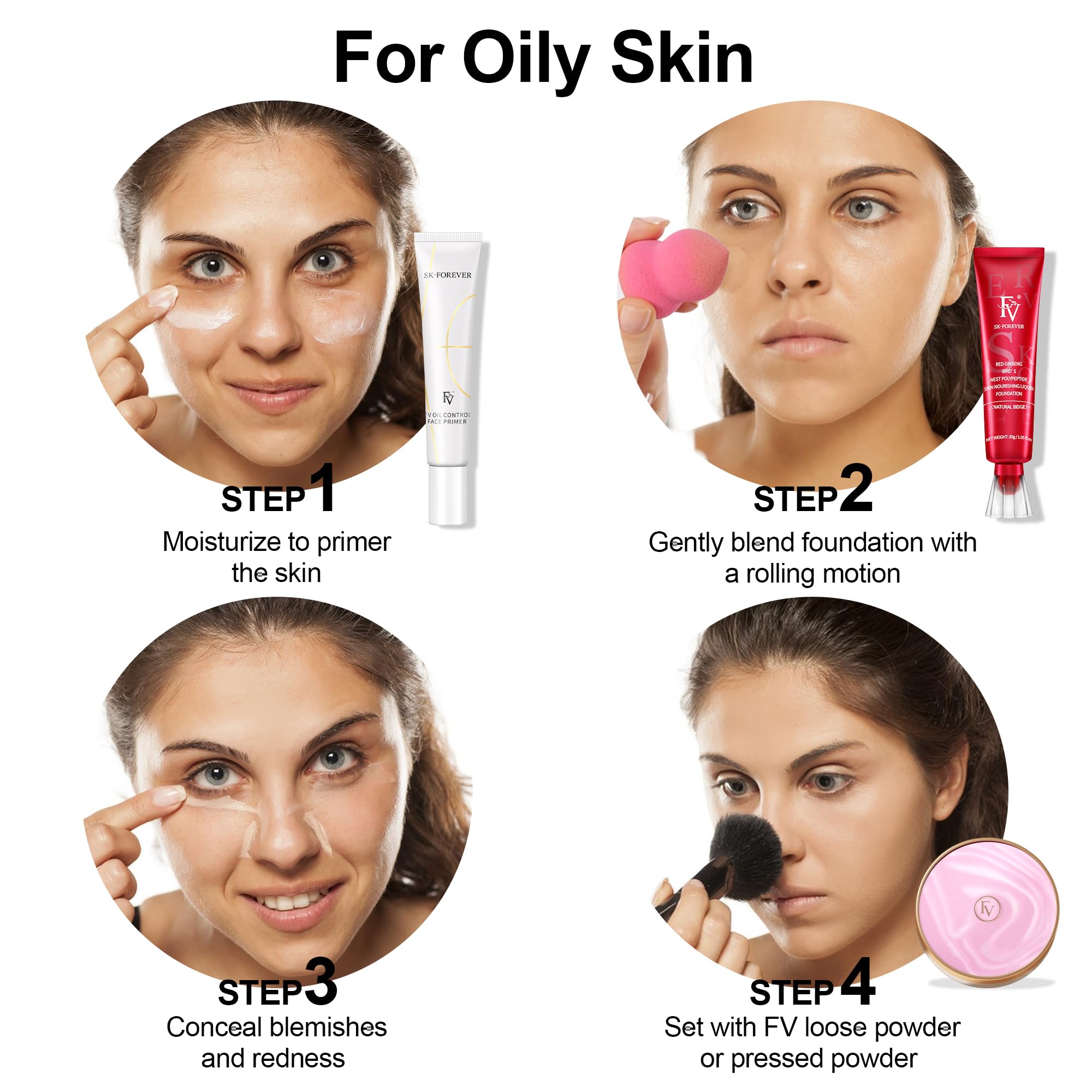FV foundation cruelty-free skin-friendly formula suits oily to normal skin.
