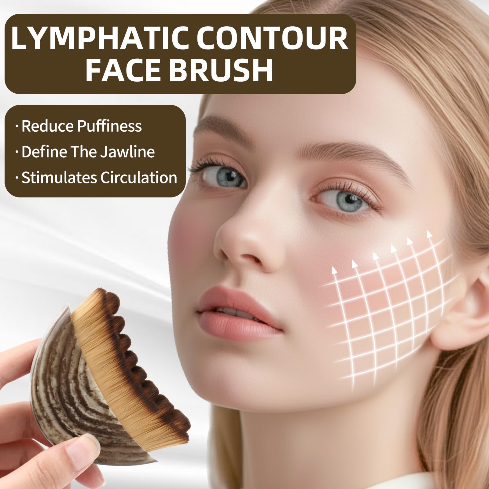 Fvbber dry brushing face brush bristles provide gentle daily exfoliation.