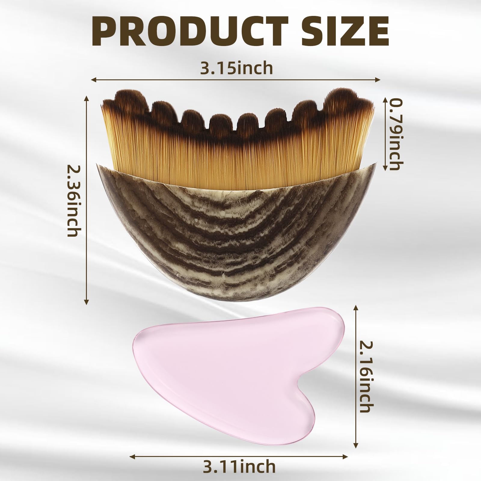 Fvbber gua sha board close-up highlighting rounded edges for smooth facial massage.