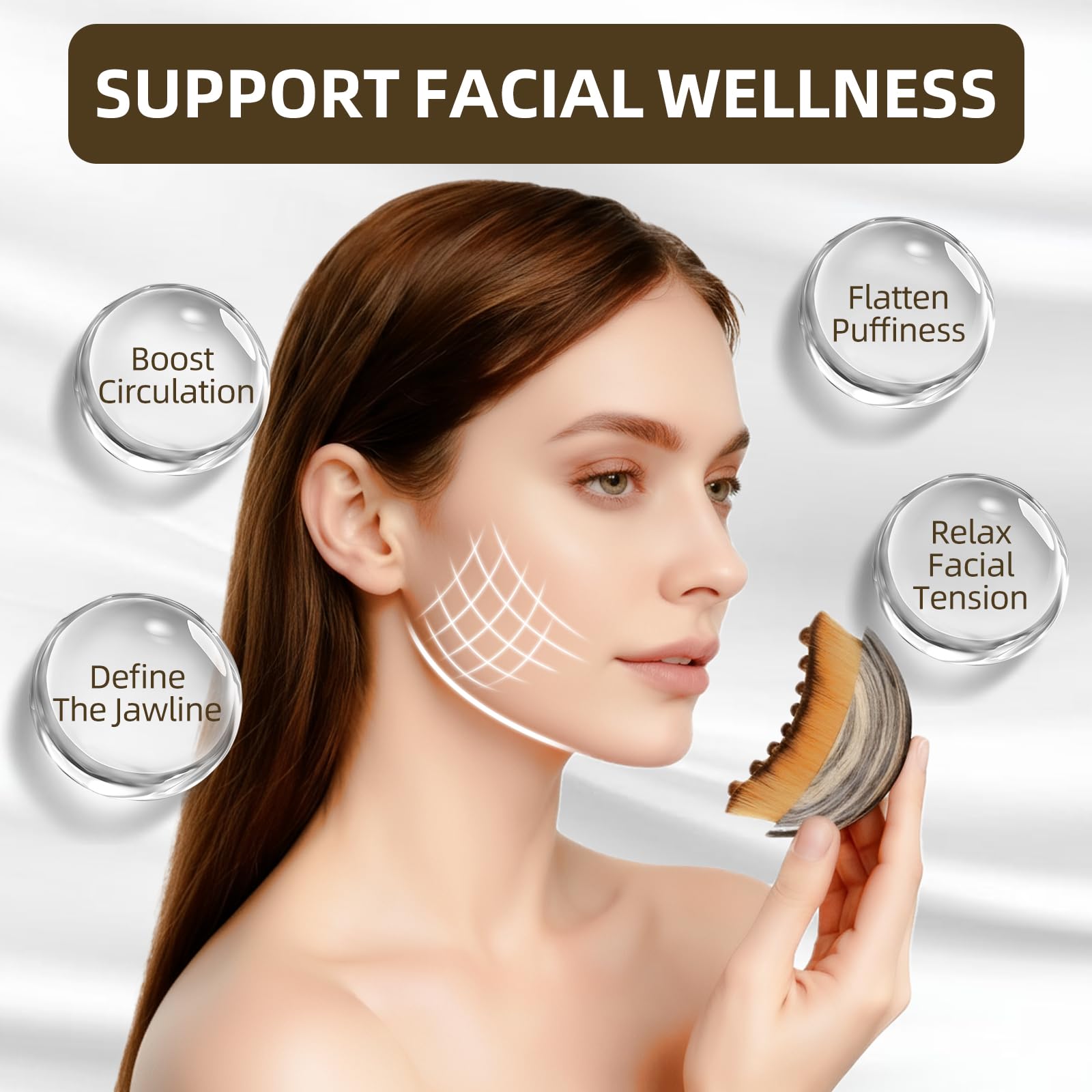 Fvbber ultra-soft bristles close-up suitable for all skin types.