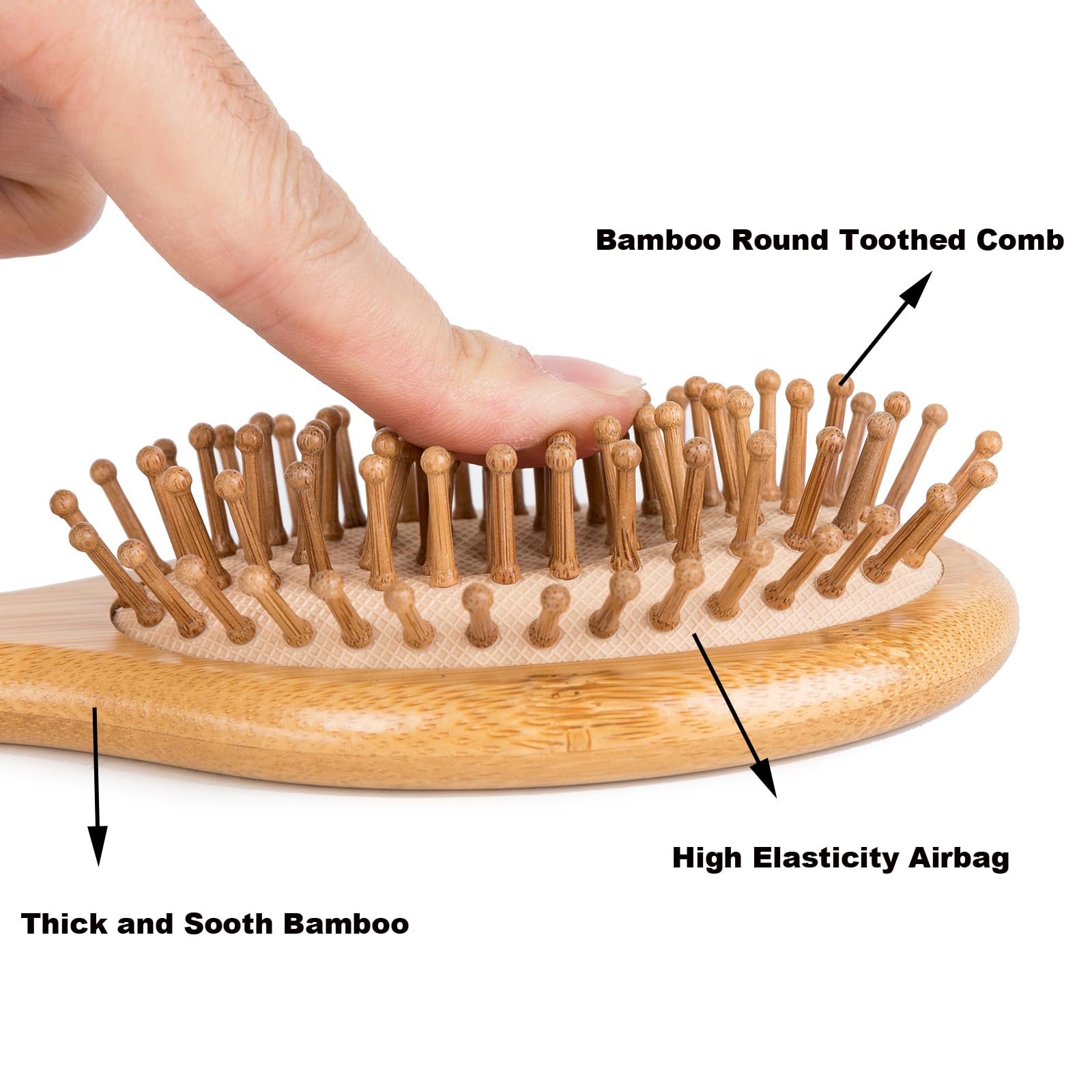 Fving bamboo hair brush set mini detangler for travel