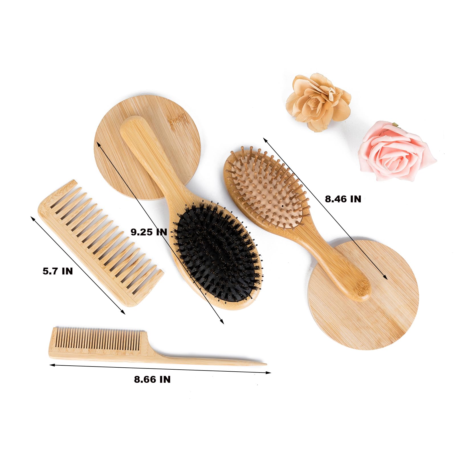 Fving bamboo hair brush set natural materials craftsmanship