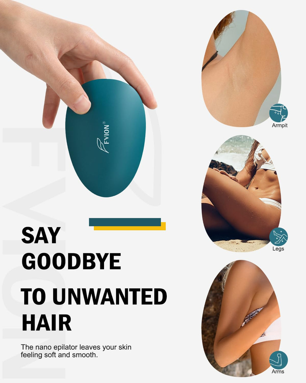 FVION Compact palm-sized beauty tool fits easily in the hand
