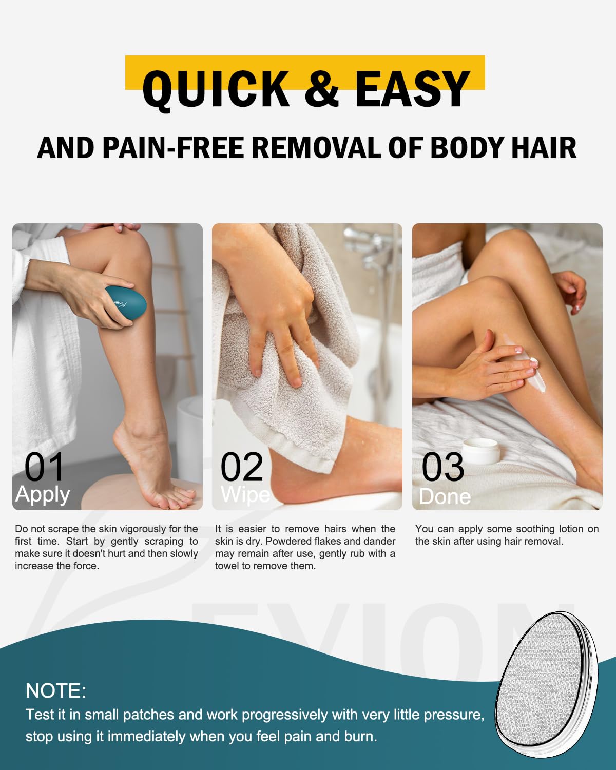 FVION Ergonomic hair eraser handle enables precise control during use