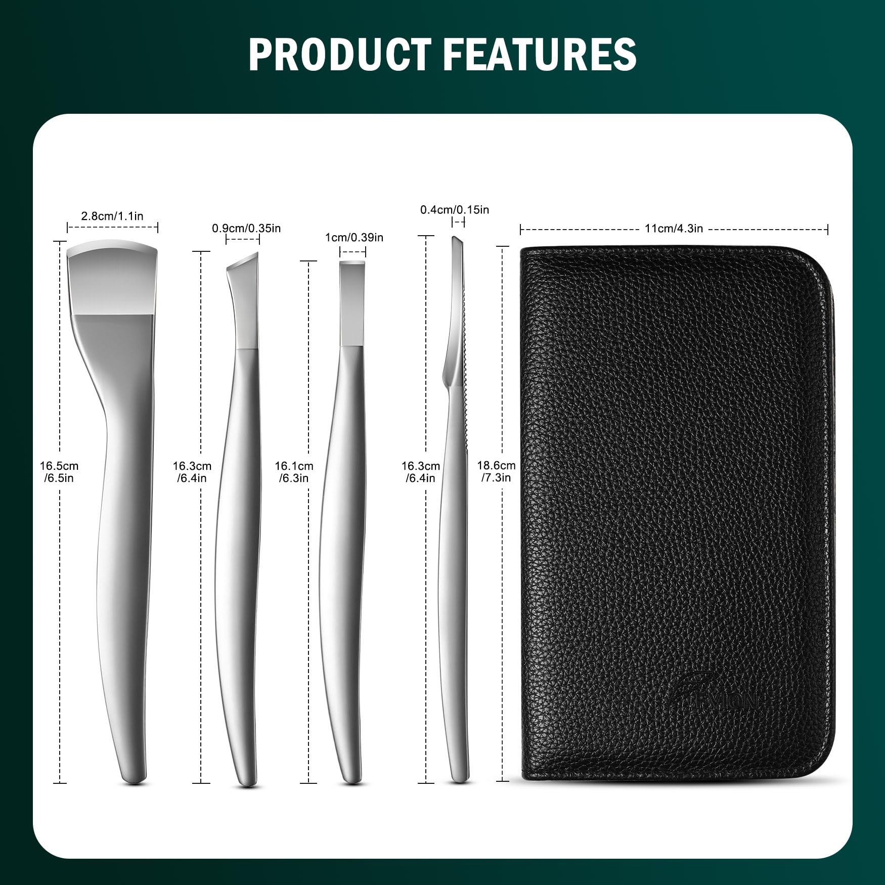 FVION professional-foot-care grooming image shows ready-to-use blades for salon-like results