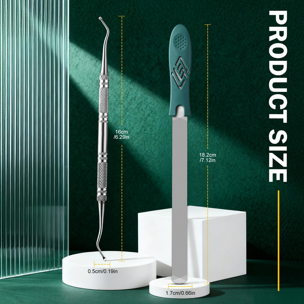 FVION senior-men-women-green kit demonstrates versatile, at-home nail care.