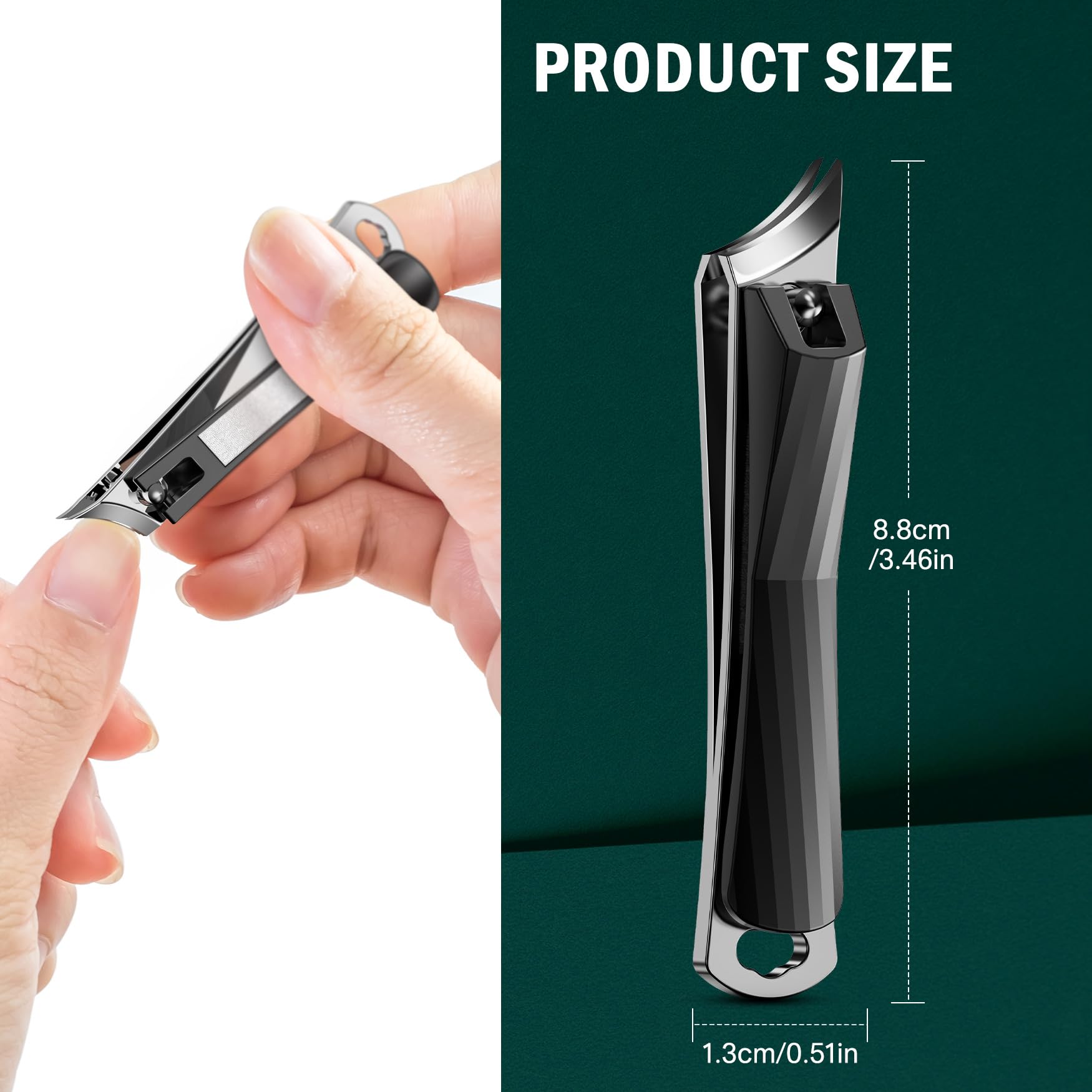 FVION black-finish nail clippers packaged for premium durability