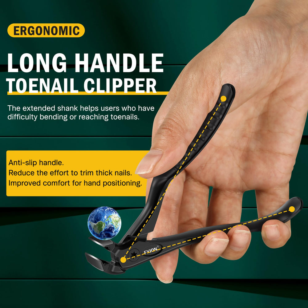 FVION built-in nail catcher keeps clippings contained for a cleaner trimming session.