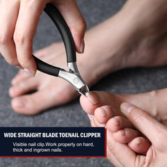 FVION thick-nail clippers with wide jaws handle tough nails with ease.