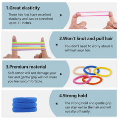 FVOLREM seamless hair-ties no-damage view highlighting gentle hold
