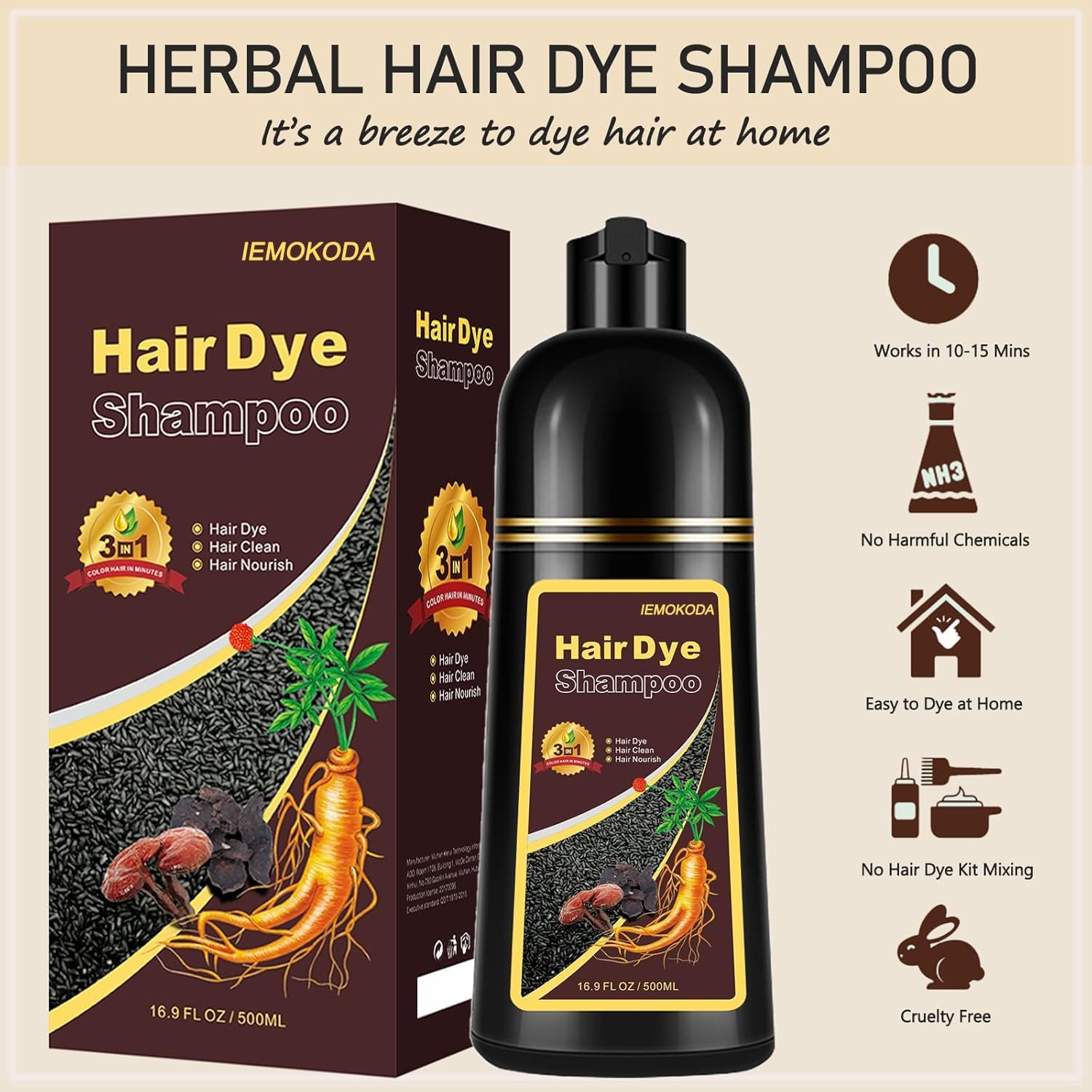 Fvquhvo applying shampoo to dry hair for quick color results.