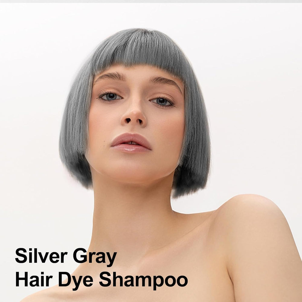 Fvquhvo before-after silver gray result shows toned, refreshed hair