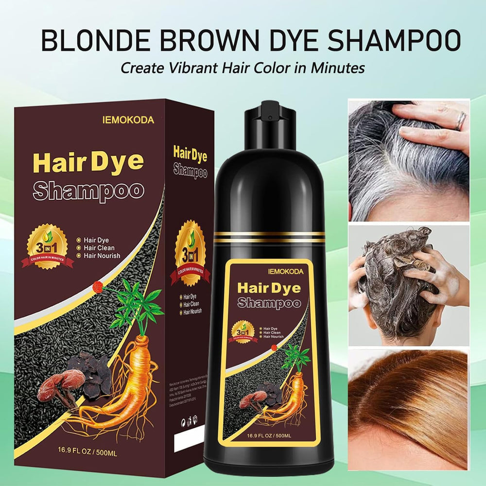 Fvquhvo Blonde Brown bottle close-up highlights 3-in-1 formula.