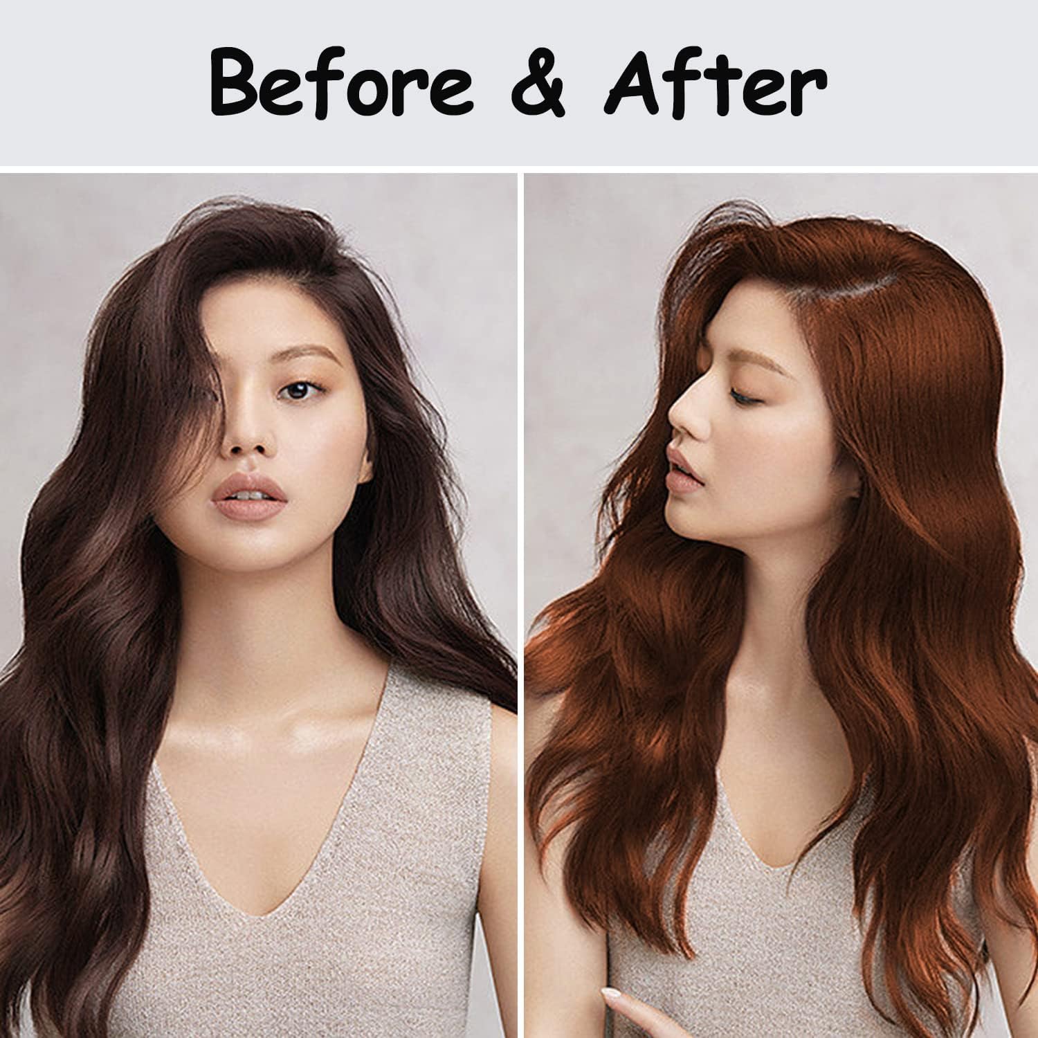Fvquhvo Cherry Brown Hair Dye Shampoo in-bath scene shows simple at-home coloring process.