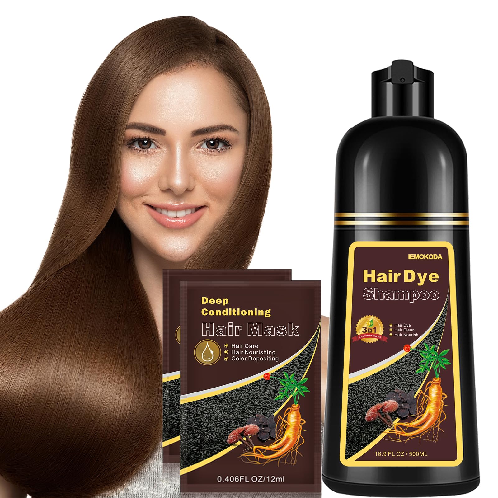 Fvquhvo Coffee Hair Dye Shampoo bottle for at-home color.
