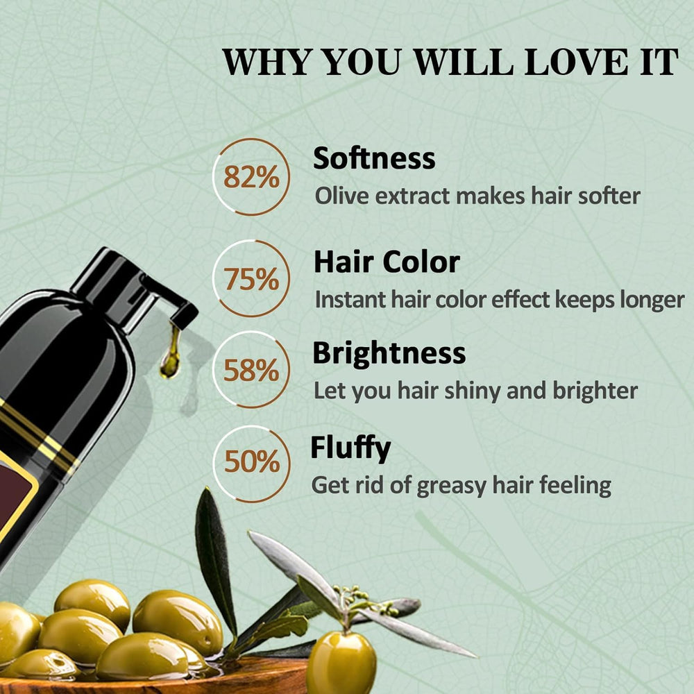 Fvquhvo Coffee Hair Dye Shampoo color results and shade blend.