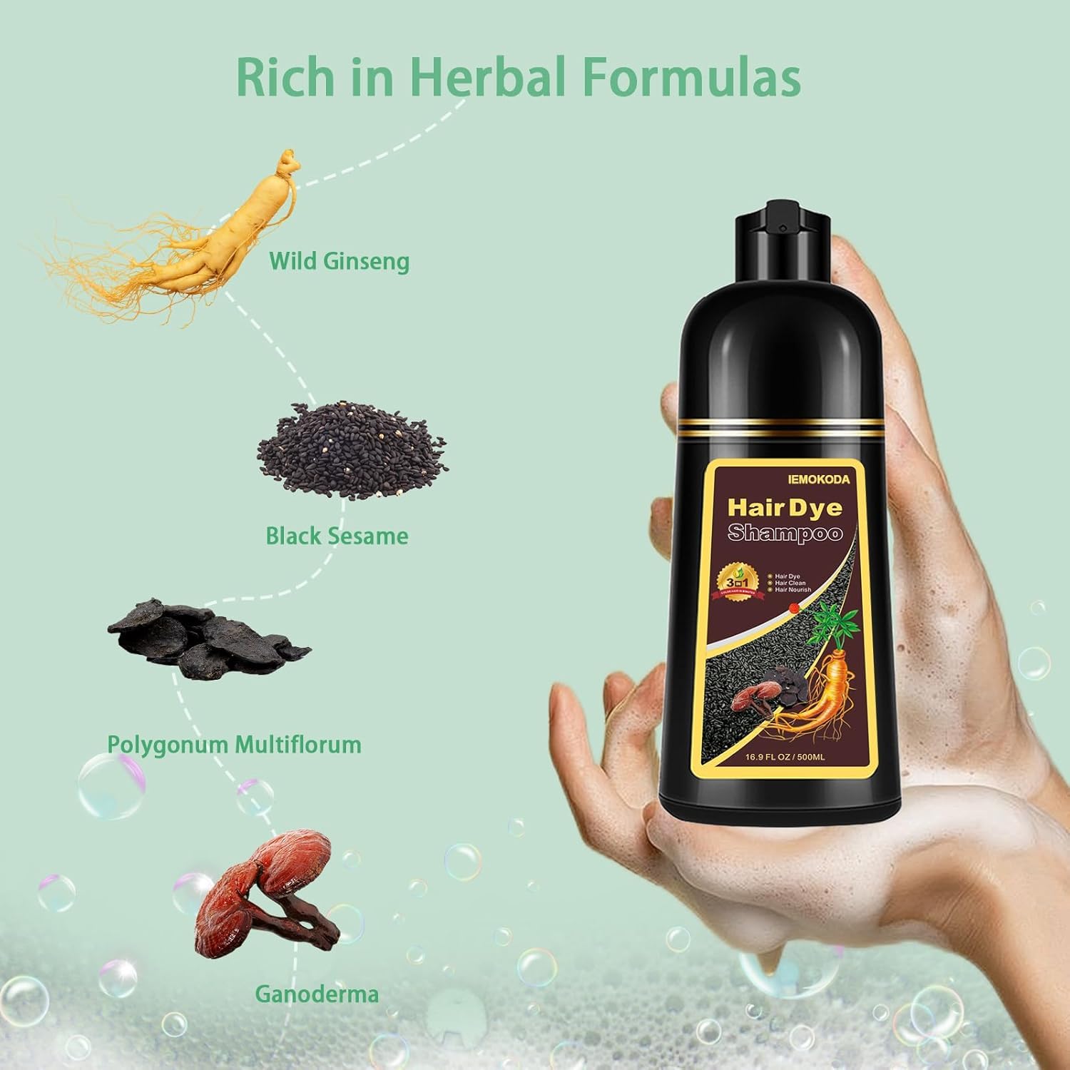 Fvquhvo Coffee Hair Dye Shampoo herbal blend protects tone.