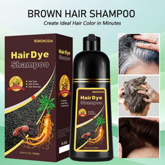 Fvquhvo Herbal Light Brown Shampoo applying visual shows even color with no mixing needed.