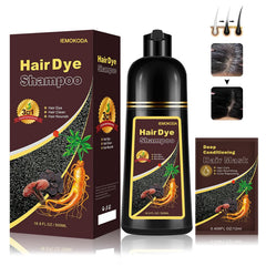 Fvquhvo Instant Black Hair Shampoo packaging shows at-home gray coverage.