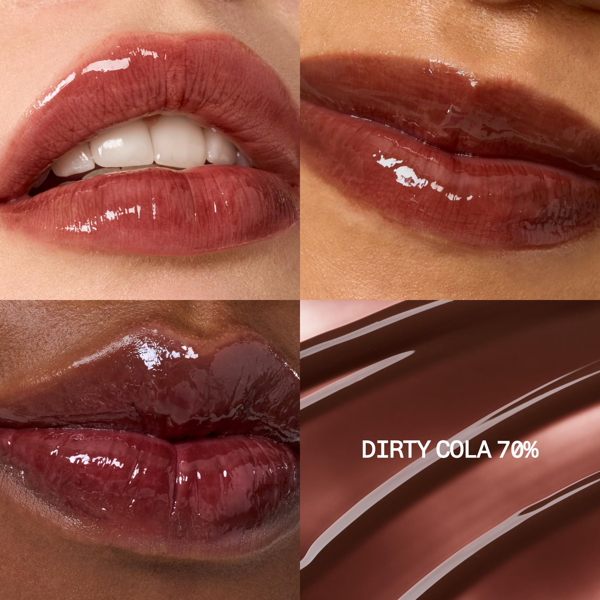 Fwee 3D Voluming Gloss application shot highlighting sleek, non-sticky feel.