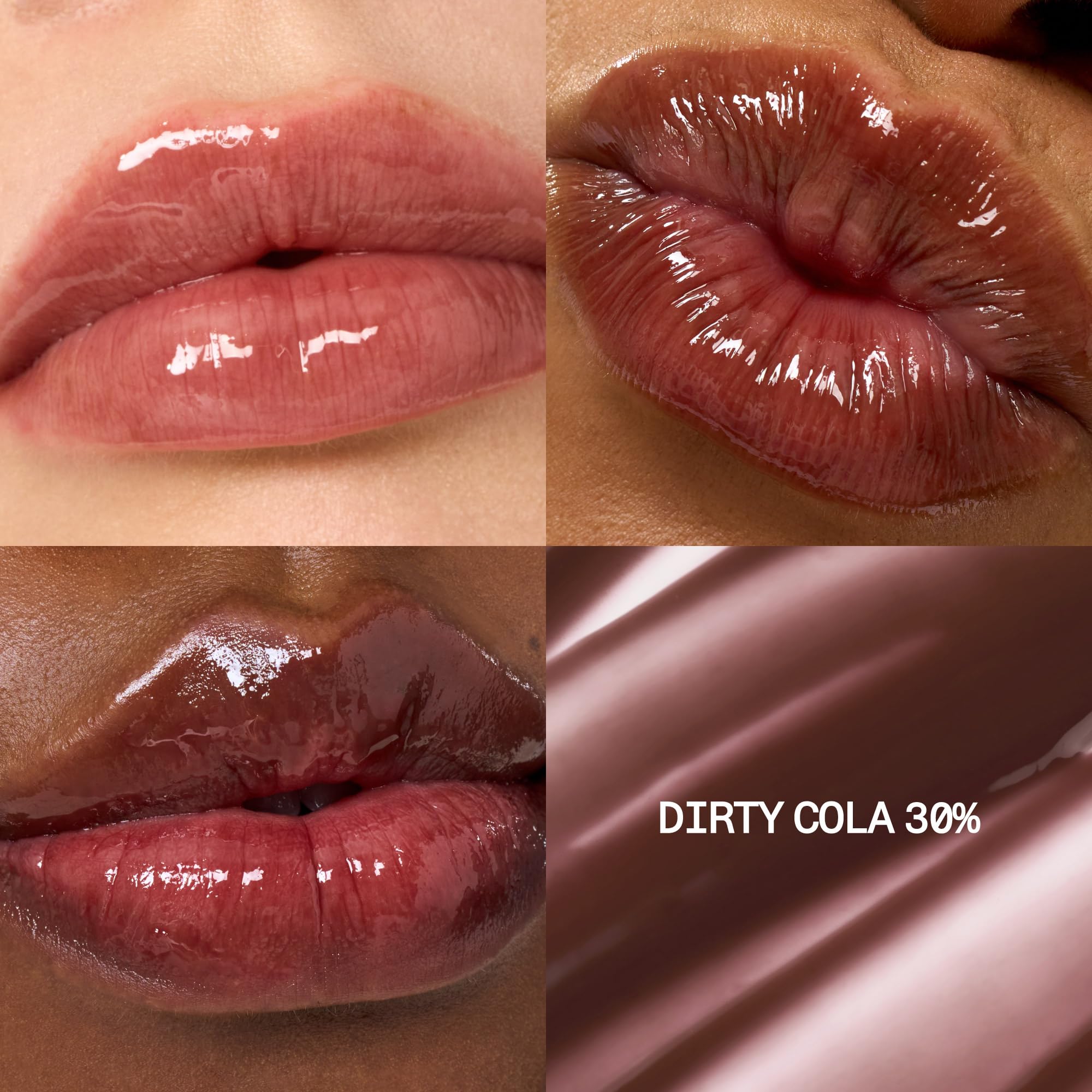 Fwee 3D Voluming Gloss closeup highlighting high-shine non-sticky finish for day-to-night wear