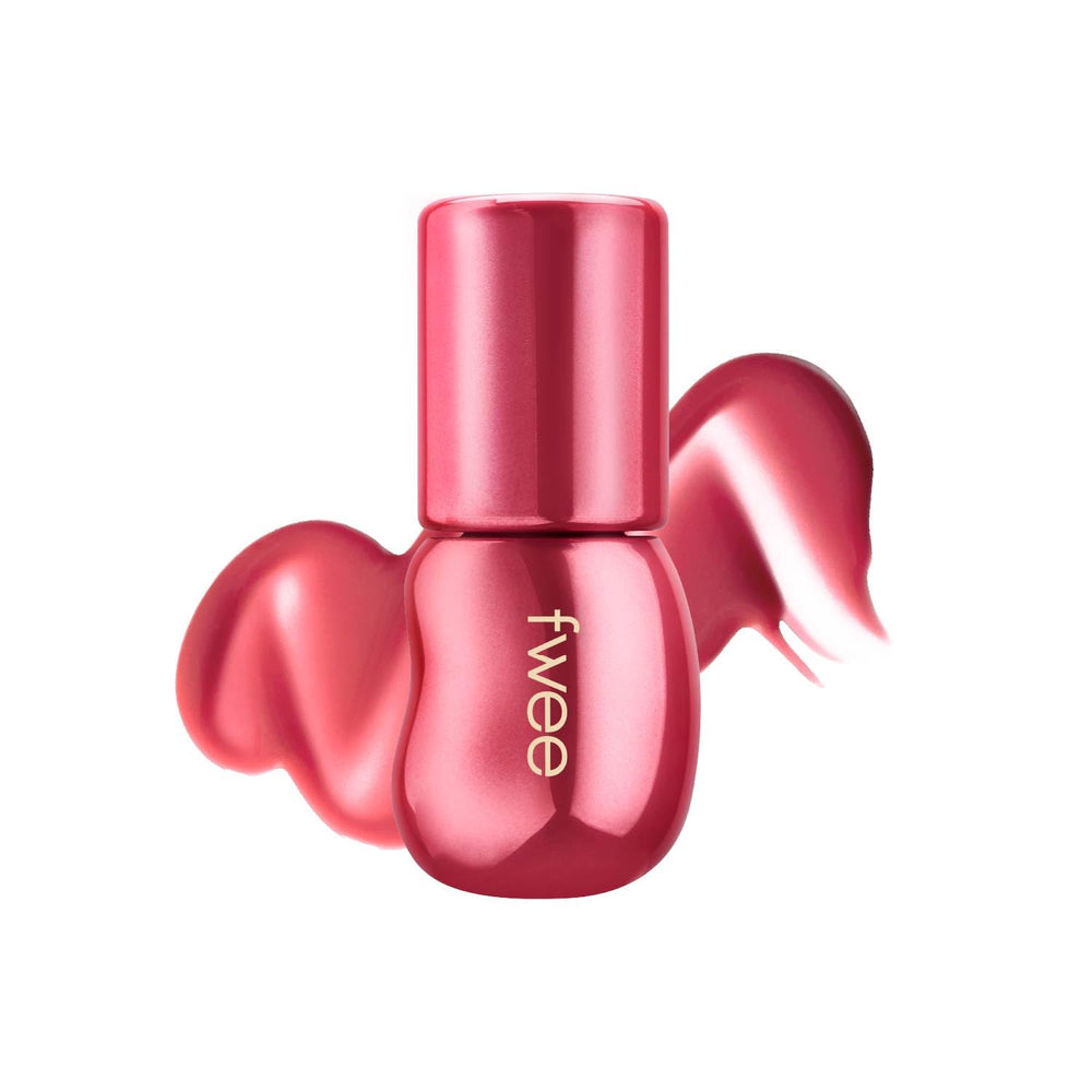 Fwee 3D Voluming Gloss Lychee swatch shows rich pigment for bold lips