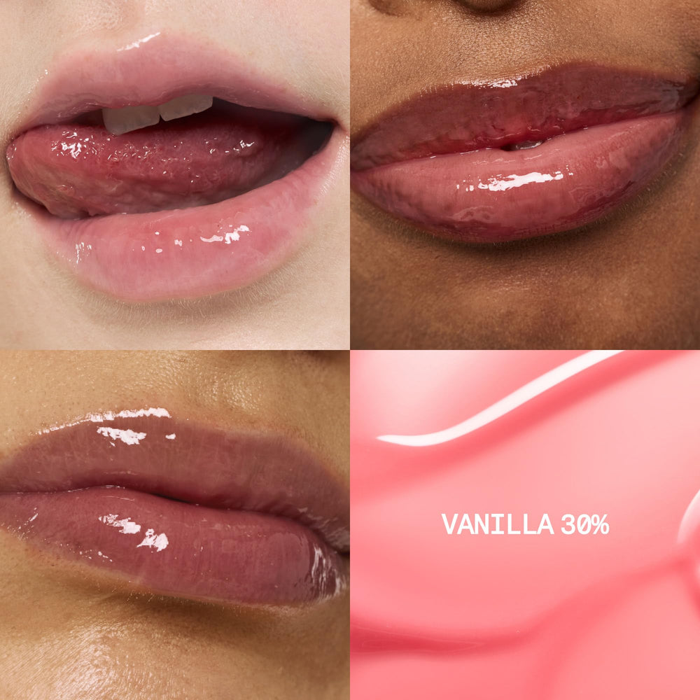 Fwee 3D Voluming Gloss Vanilla 70% rich swatch delivers bold color with high shine