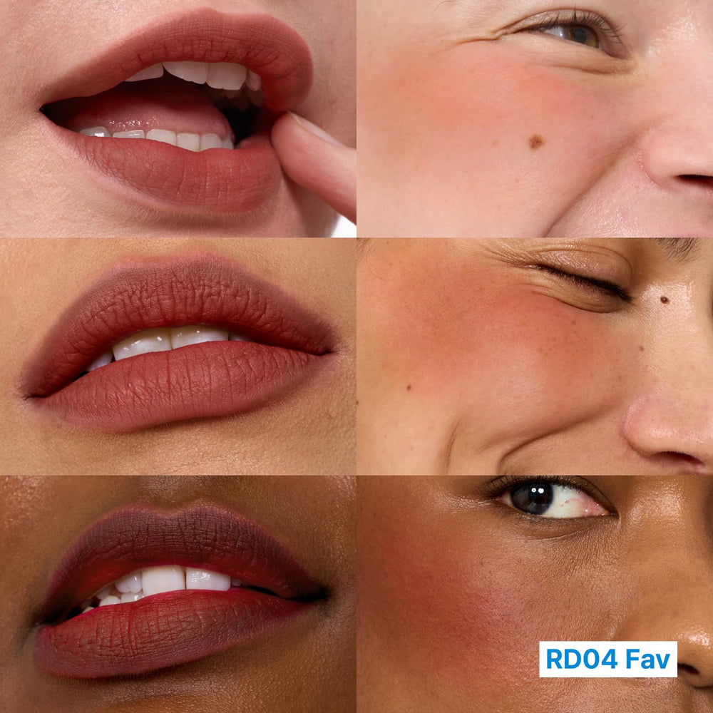 fwee Blurry Pudding Pot lip application closeup demonstrates dual-use color for lips.