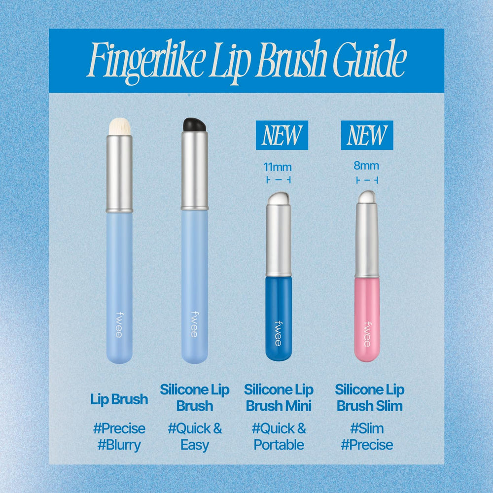 fwee packaging image, showcases portable lip brush for on-the-go touch-ups.