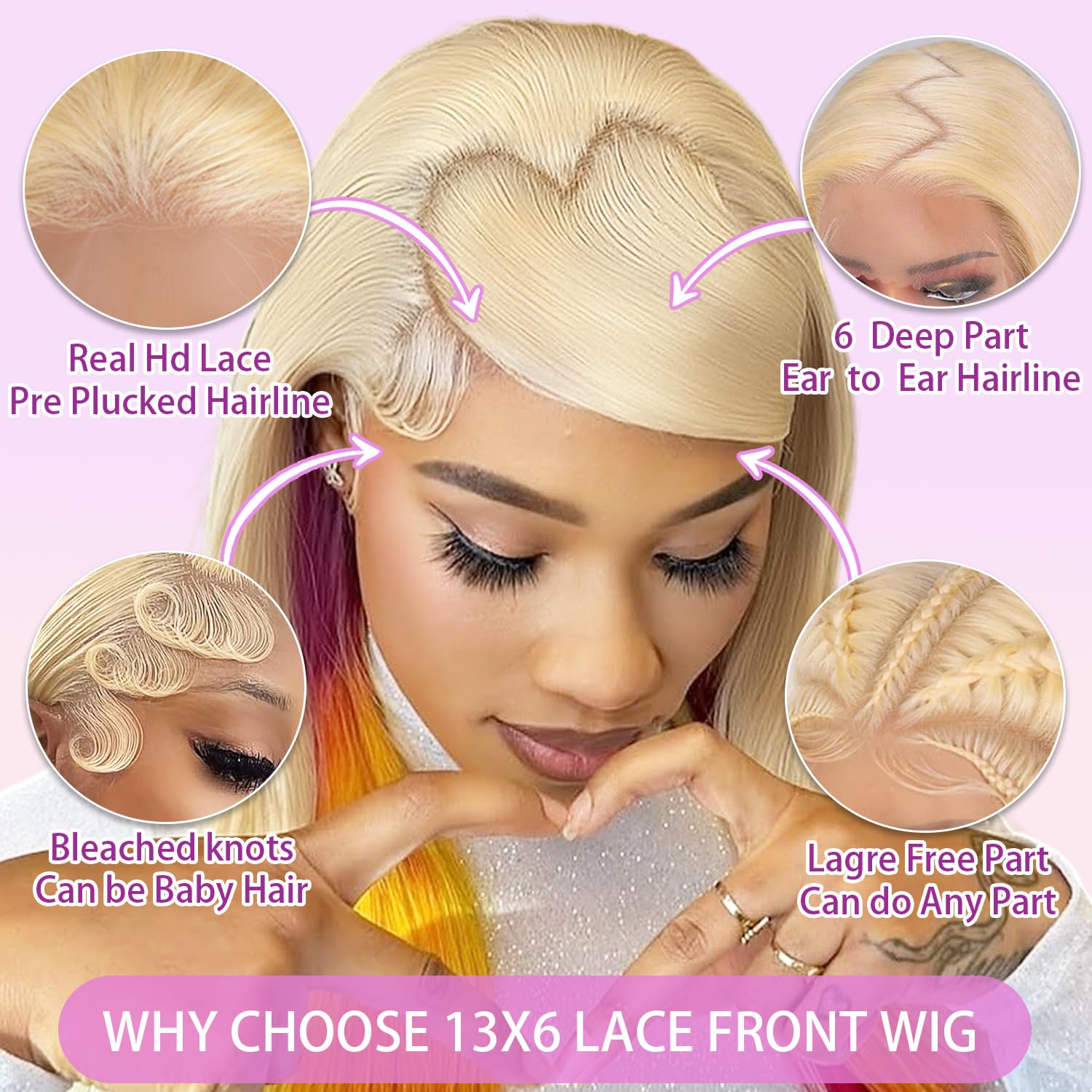 FXIMYLC 13x6 HD lace-front wig, bleached, pre-pulled for easier dyeing and parting.