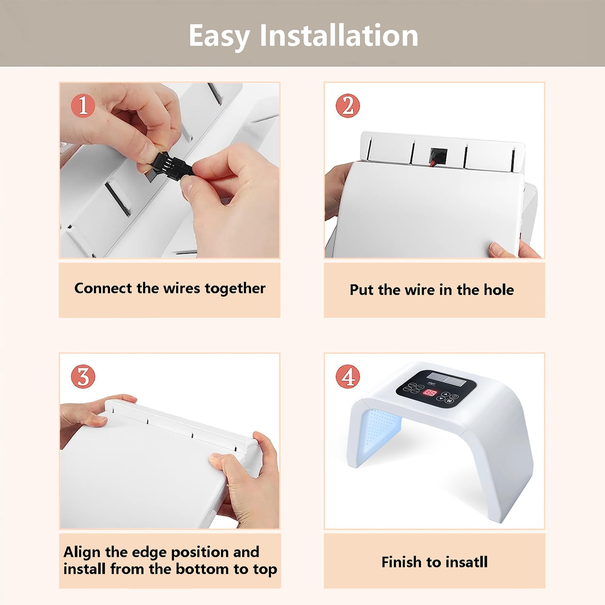Fxtiaa LED Face Tool detachable red light module for easy travel.