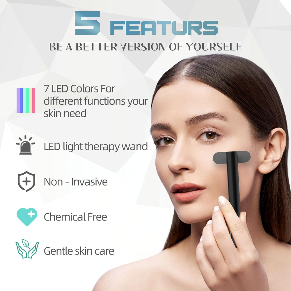 Fxtiaa LED wand color-adjust button closeup for tailored skin care sessions.