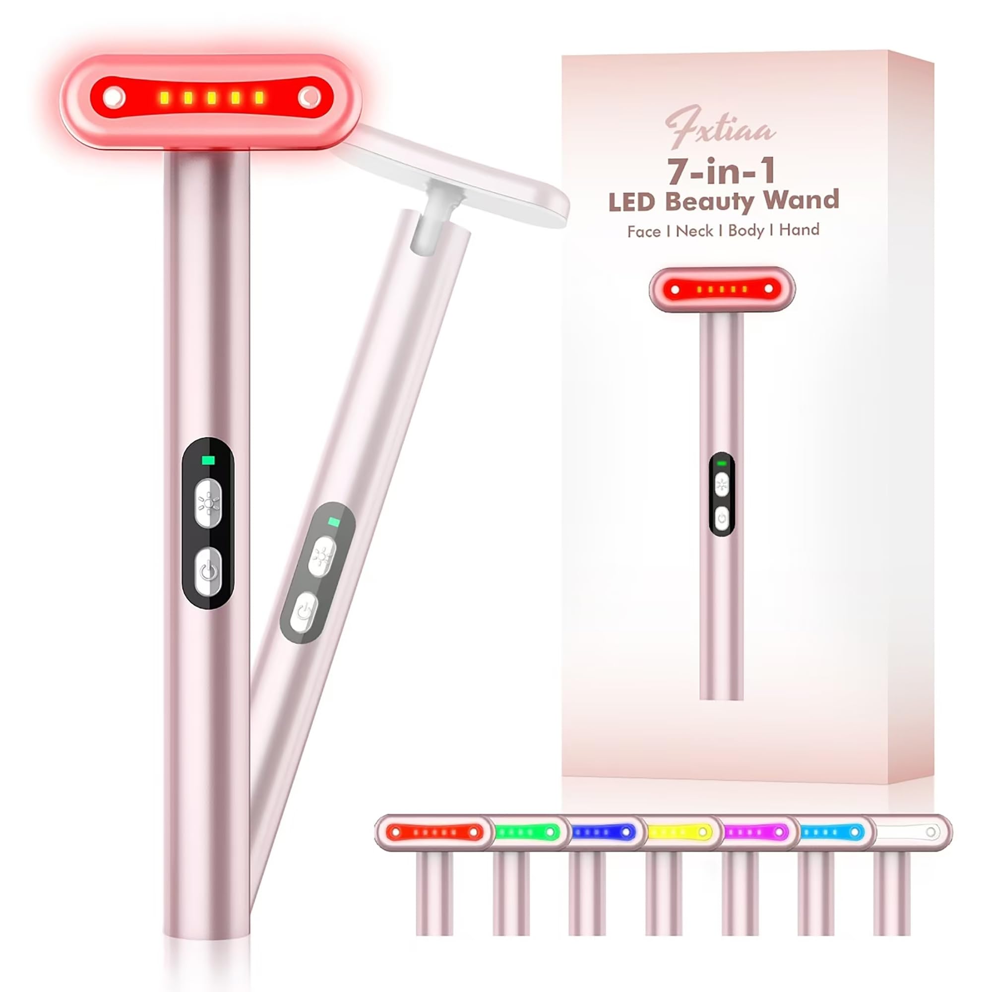 Fxtiaa red light therapy face device front view for at-home skin rejuvenation.