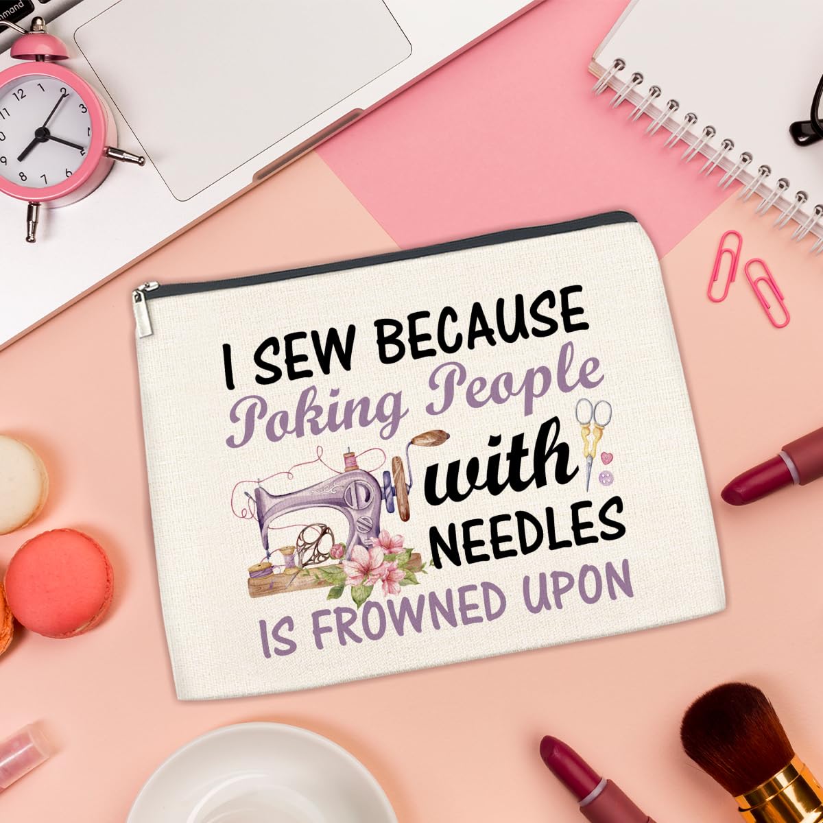 FYDHQSS makeup bag back pattern adds color pop for travel-ready organization