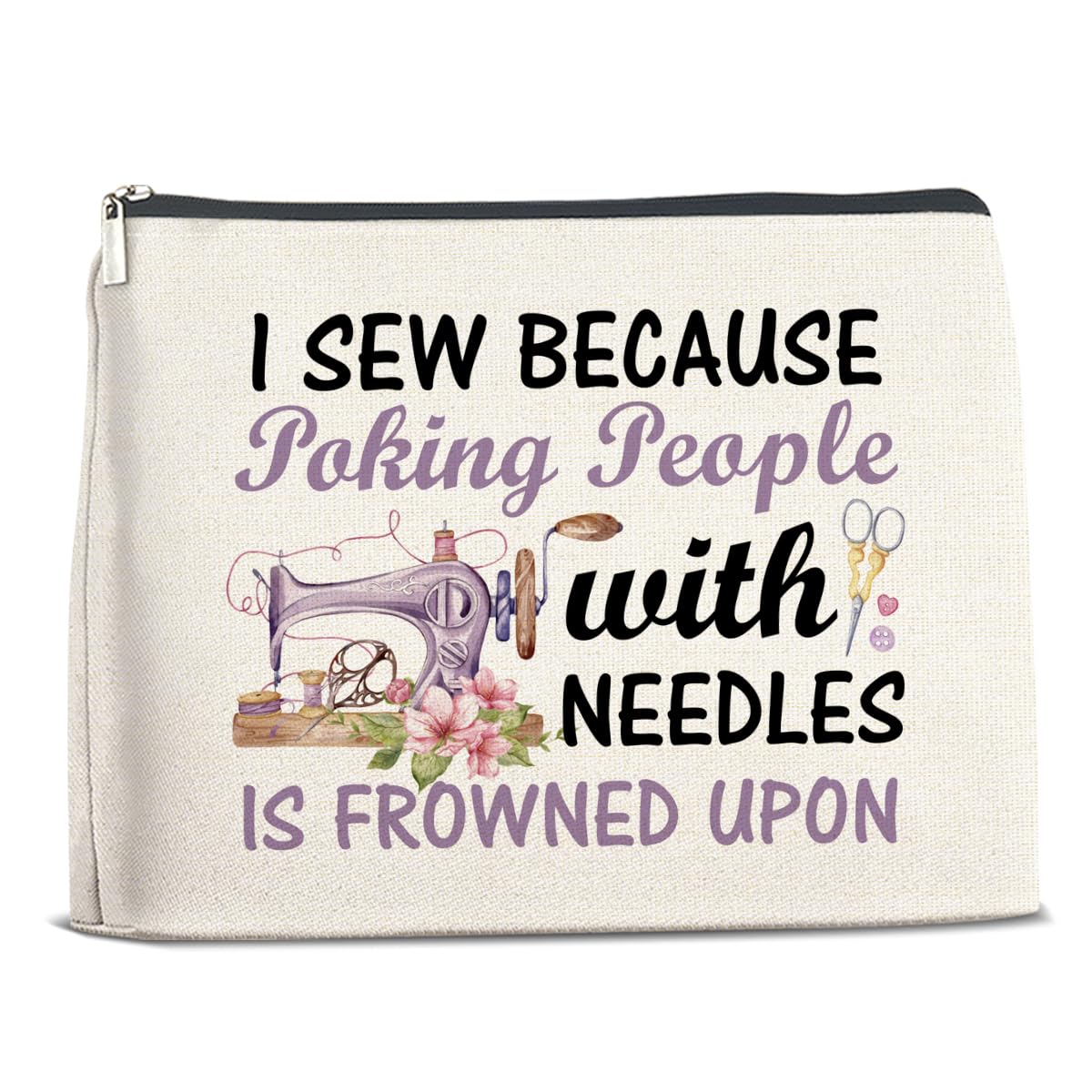 FYDHQSS makeup bag front pattern highlights cheerful sewing designs for daily cosmetics storage