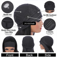 Fylora headband wig adjustable fit ensures secure wear.
