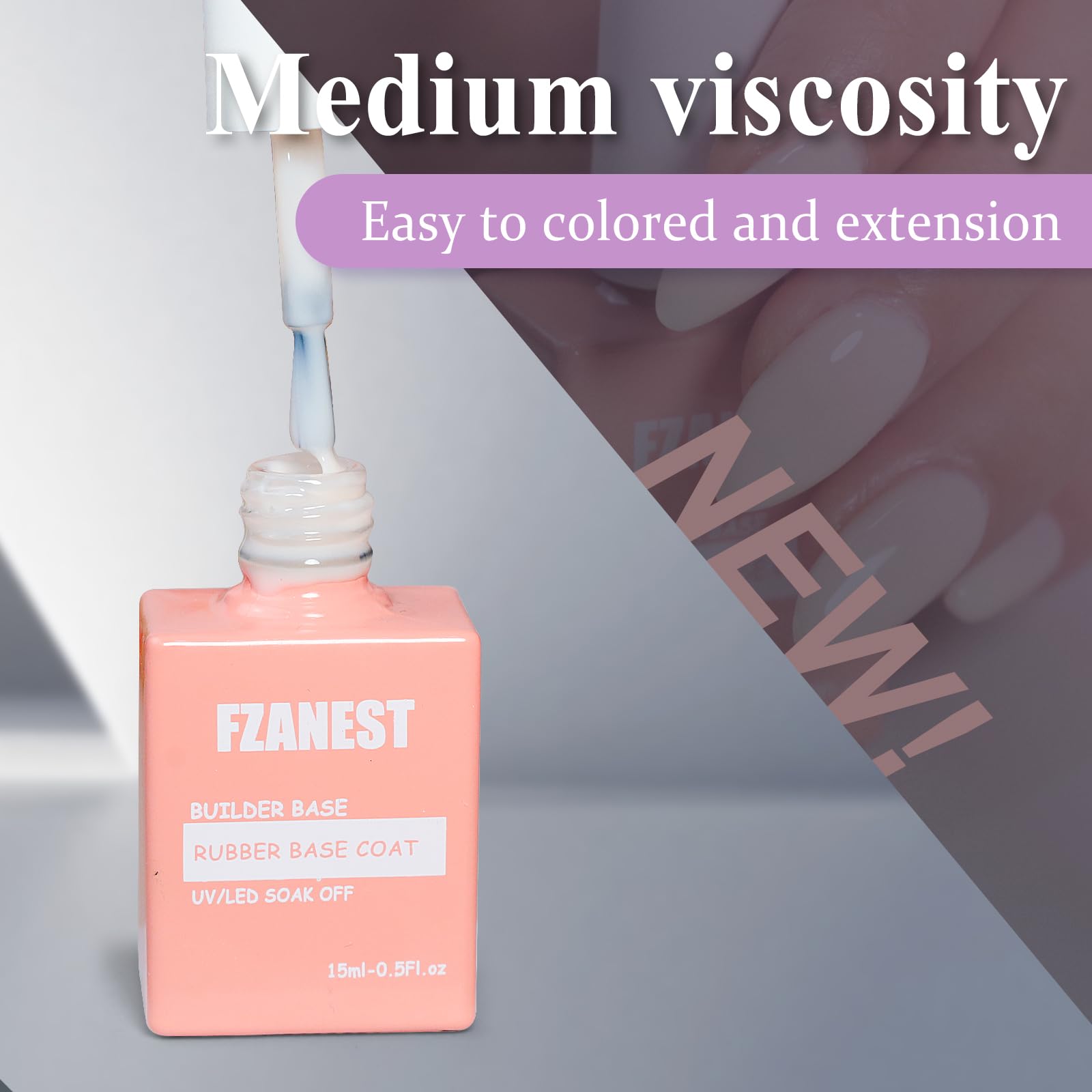 FZANEST rubber base gel extension up to 2cm for longer nails.
