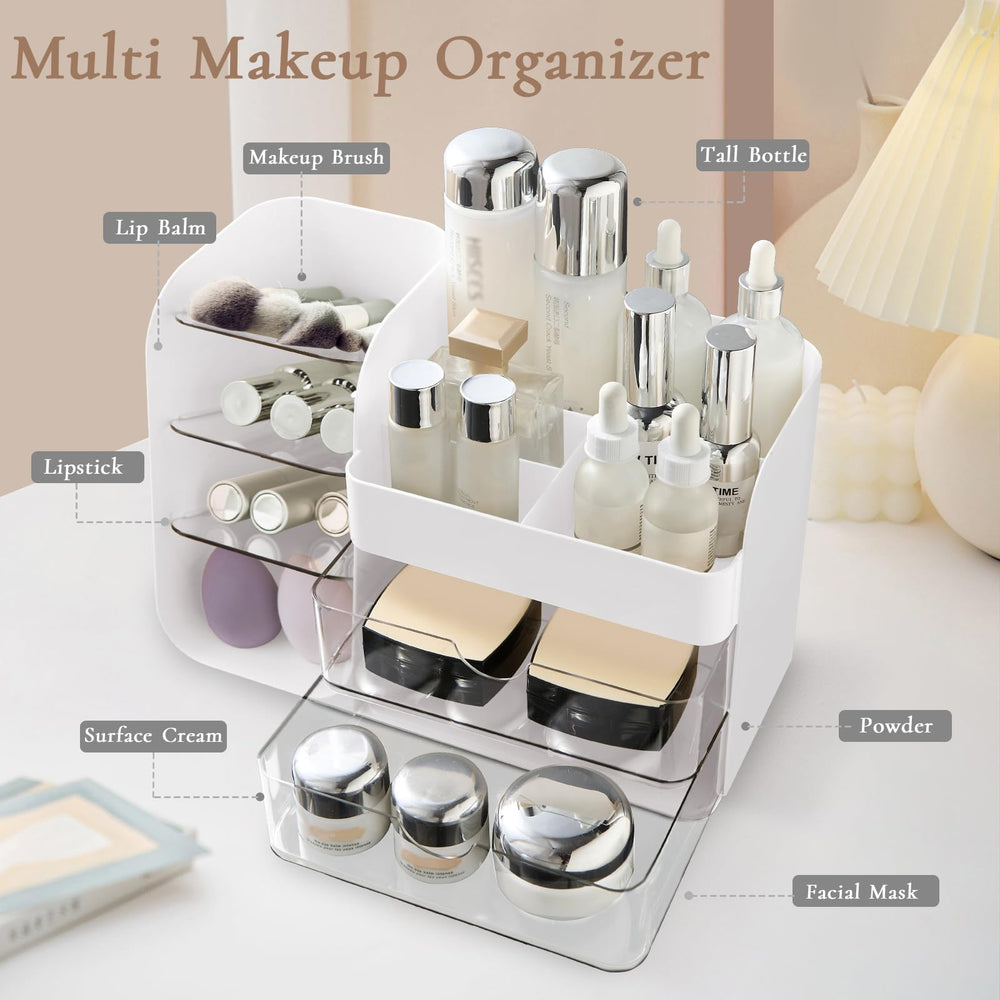 FZHZZ durable waterproof plastic makeup organizer resists spills and daily use.