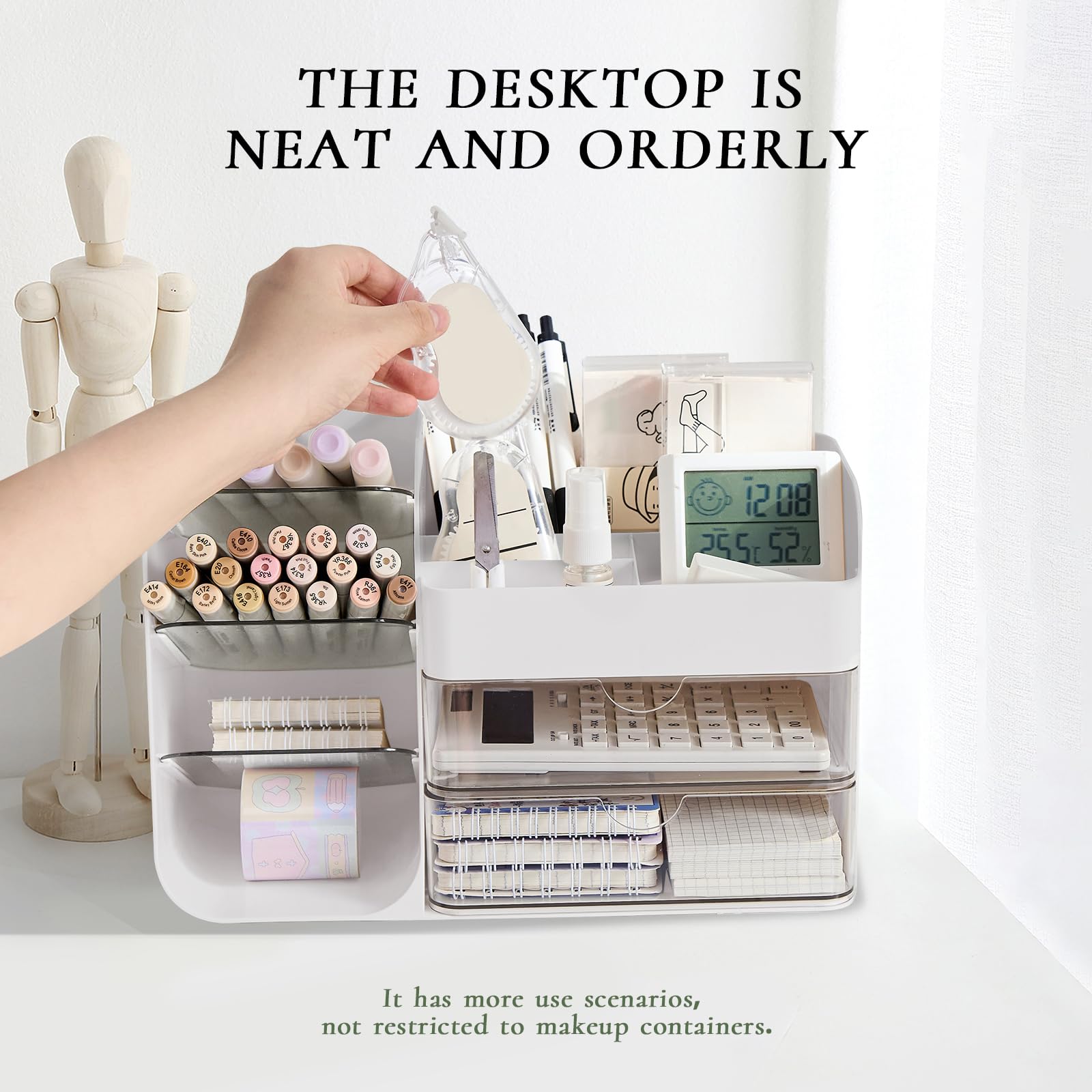 FZHZZ office desk makeup storage keeps cosmetics within quick reach at work.