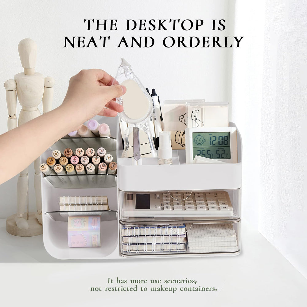 FZHZZ office desk makeup storage keeps cosmetics within quick reach at work.