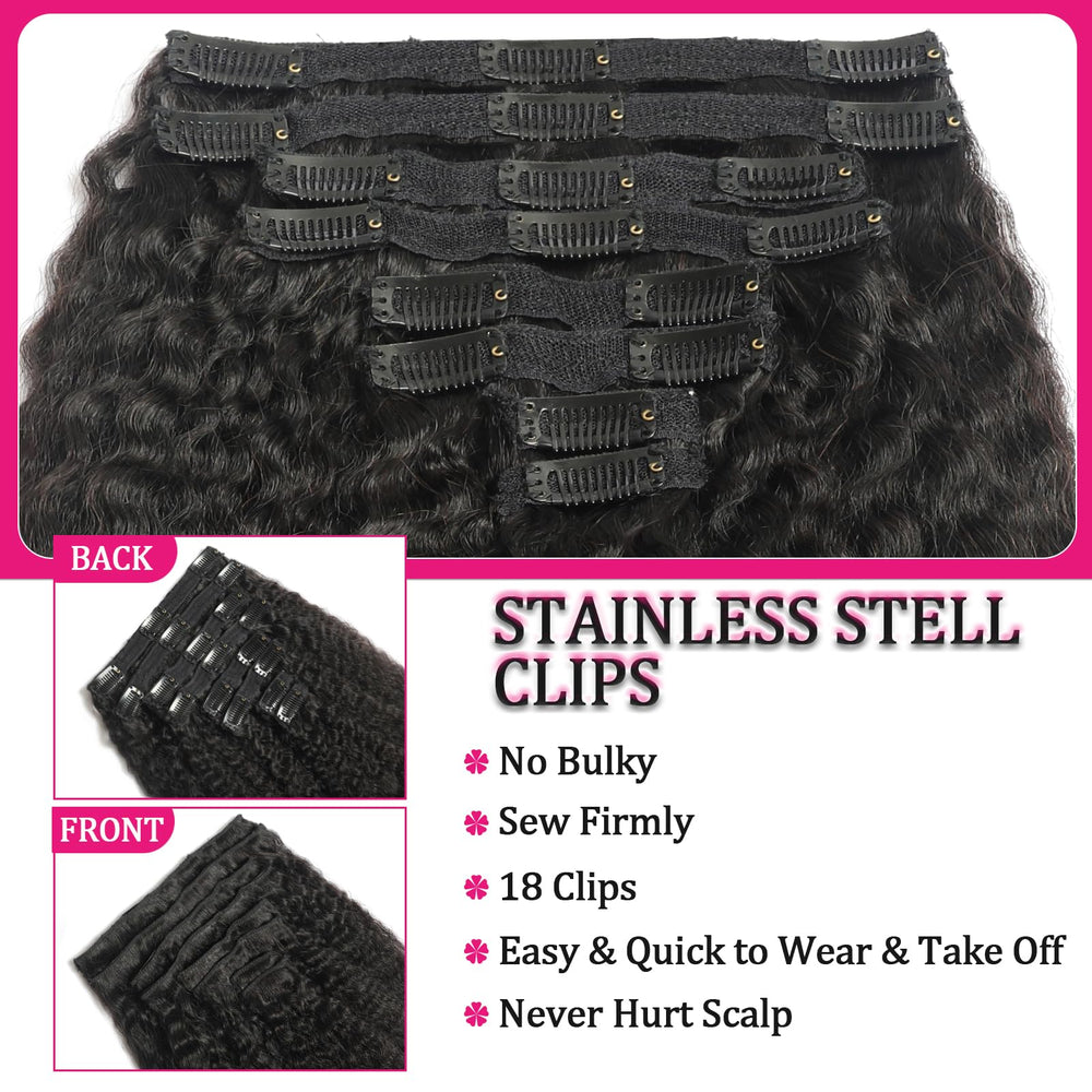FZV Brazilian Remy hair clip-ins texture detail for seamless blend