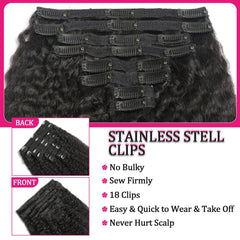 FZV Brazilian Remy hair clip-ins texture detail for seamless blend