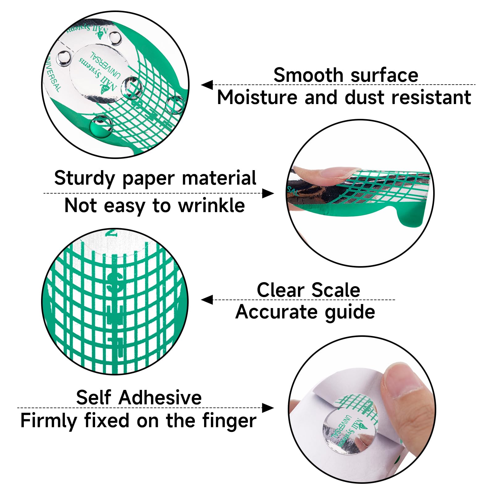 G2PLUS nail forms size guide shows precise length markings for accurate shaping.