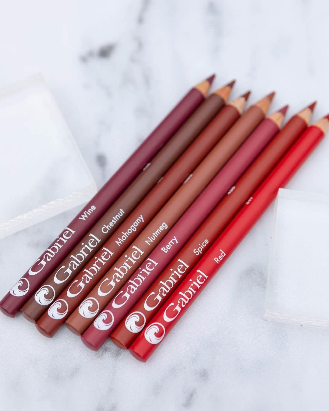 Gabriel Cosmetics Classic Lip Liner Berry texture close-up reveals smooth glide formula.