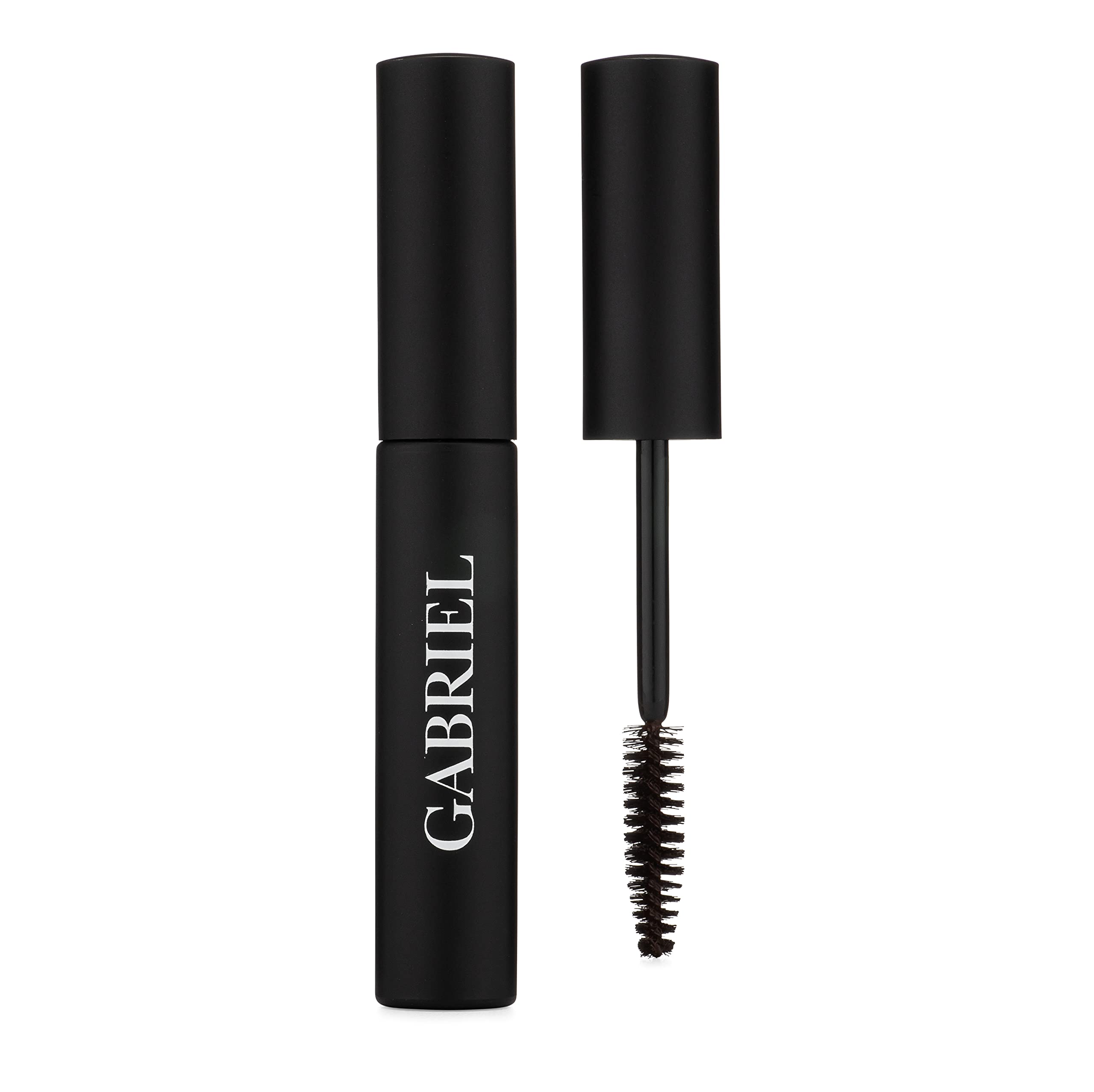 Gabriel Cosmetics Mascara Black Brown tube shows natural, long-lasting finish.