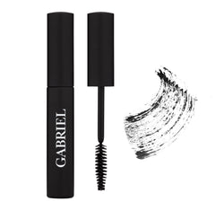 Gabriel Cosmetics Mascara brush closeup showing precise, clump-free application.