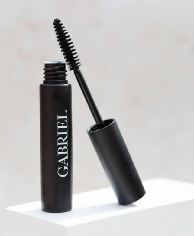 Gabriel Cosmetics Mascara wand applying light, smooth volume.
