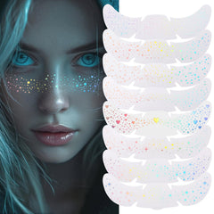 GADMLURY 8PCS glitter freckles gold on skin for a radiant festival glow.