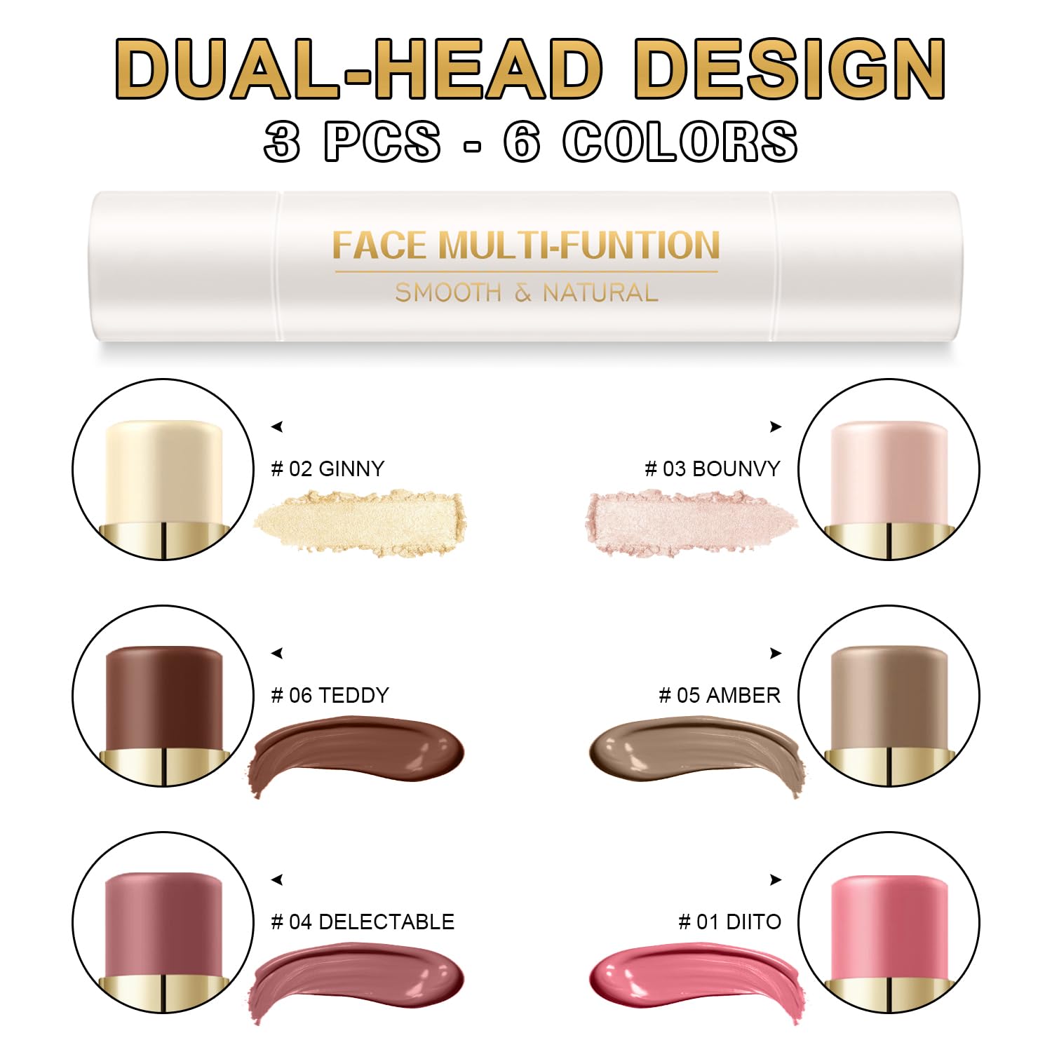 GADMLURY double-ended-bronzer-highlighter-blush tool in use for precise glow
