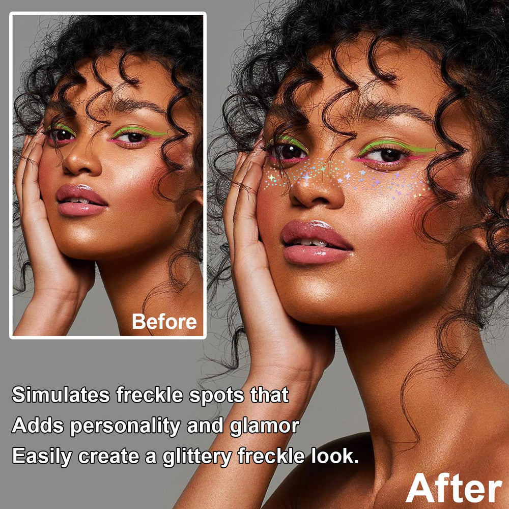 GADMLURY glitter freckles patches enhance makeup with shimmer and glow.